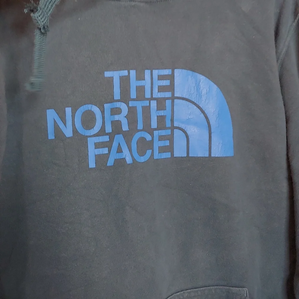 The North‎ Face Dark Blue Hoodie Pullover Sweatshirt Cotton Blend Large L